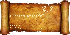 Nyerges Kristóf névjegykártya