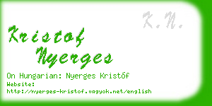 kristof nyerges business card